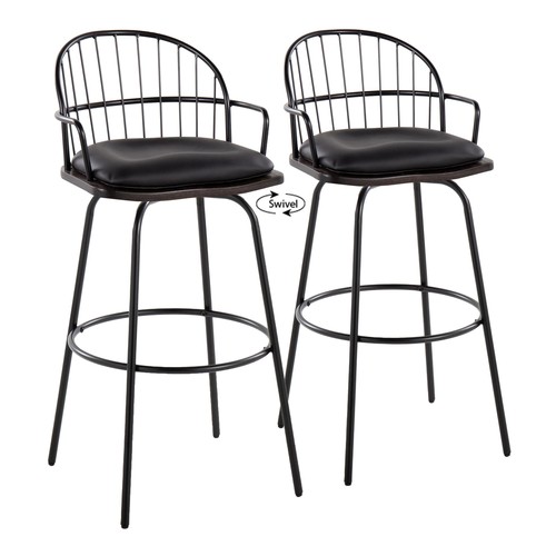 Riley Claire 30" Fixed-height Barstool With Arms - Set Of 2